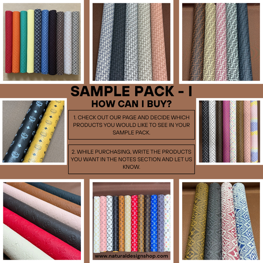 5 Pieces Sample Pack I - Leather & Fabric | Please write the sample you want in the order notes section | 10-20cm between 20-40 cm