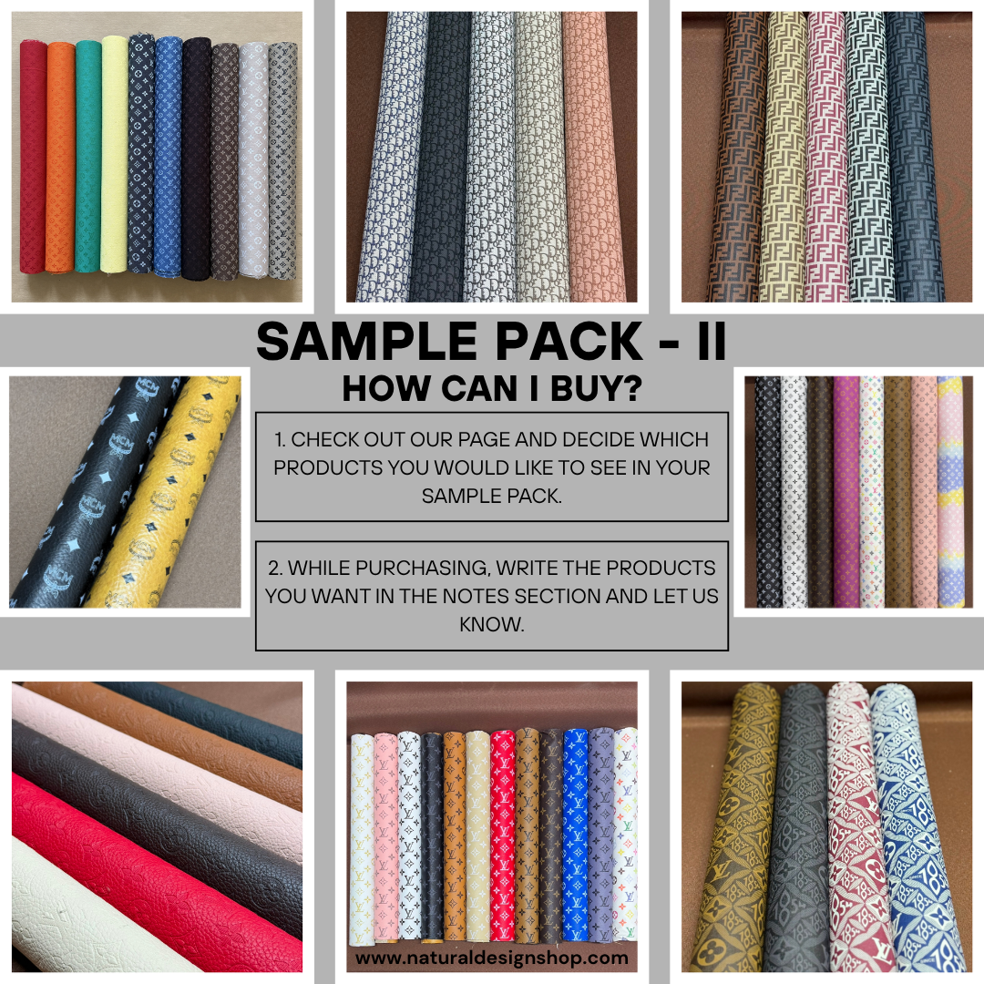 7 Pieces Sample Pack II - Leather & Fabric | Please write the sample you want in the order notes section | 10-20cm between 20-40 cm